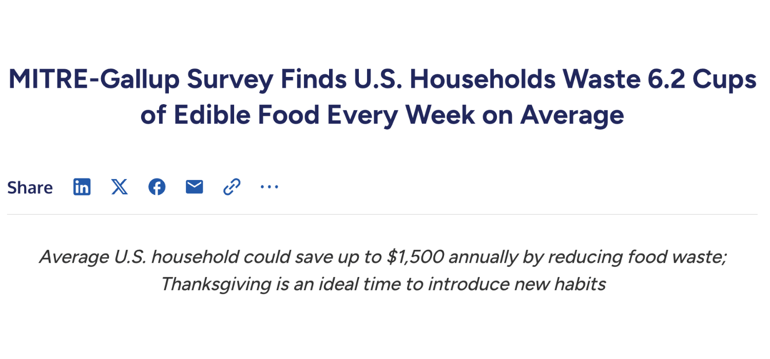 Food Waste Survey by MITRE